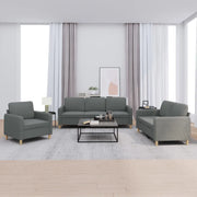 Set di Divani 3 pz con Cuscini Grigio Scuro in Tessuto 3202055