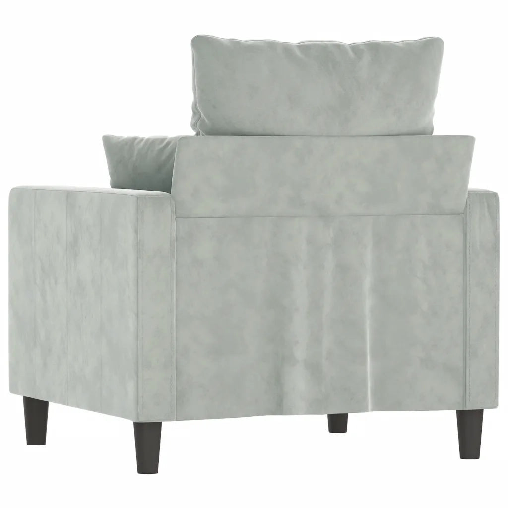 Poltrona | Sedia Relax Grigio Chiaro 60 cm Velluto