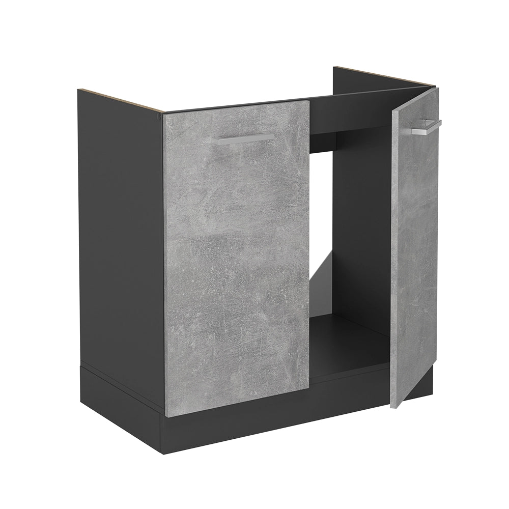 Mobile lavello cucina R-Line Calcestruzzo/Antracite 80 cm, PL Antracite Vicco