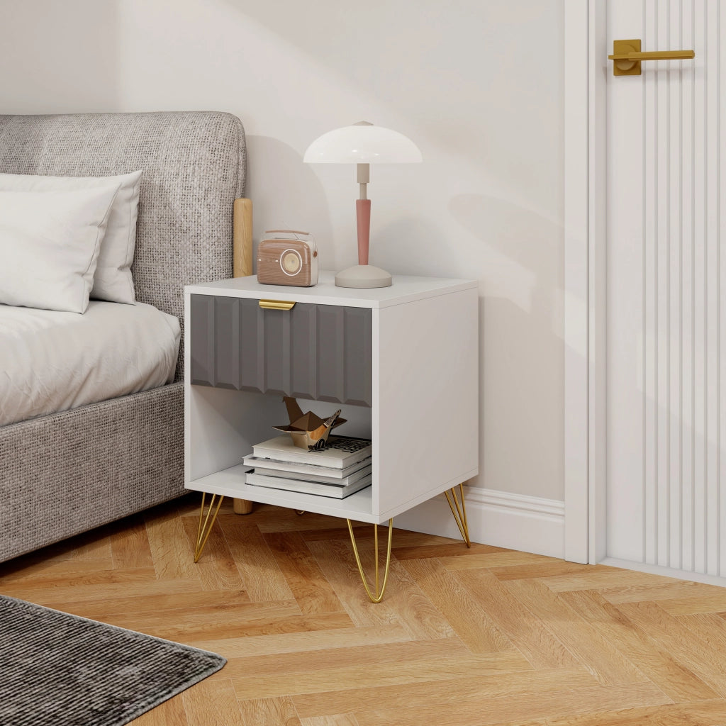 Comodino ¨C zephmum ¨C bianco 45x40x55