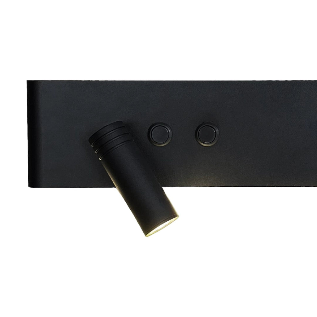 Applique lettura moderna nera sinistra LED 10+3W 4000K switch