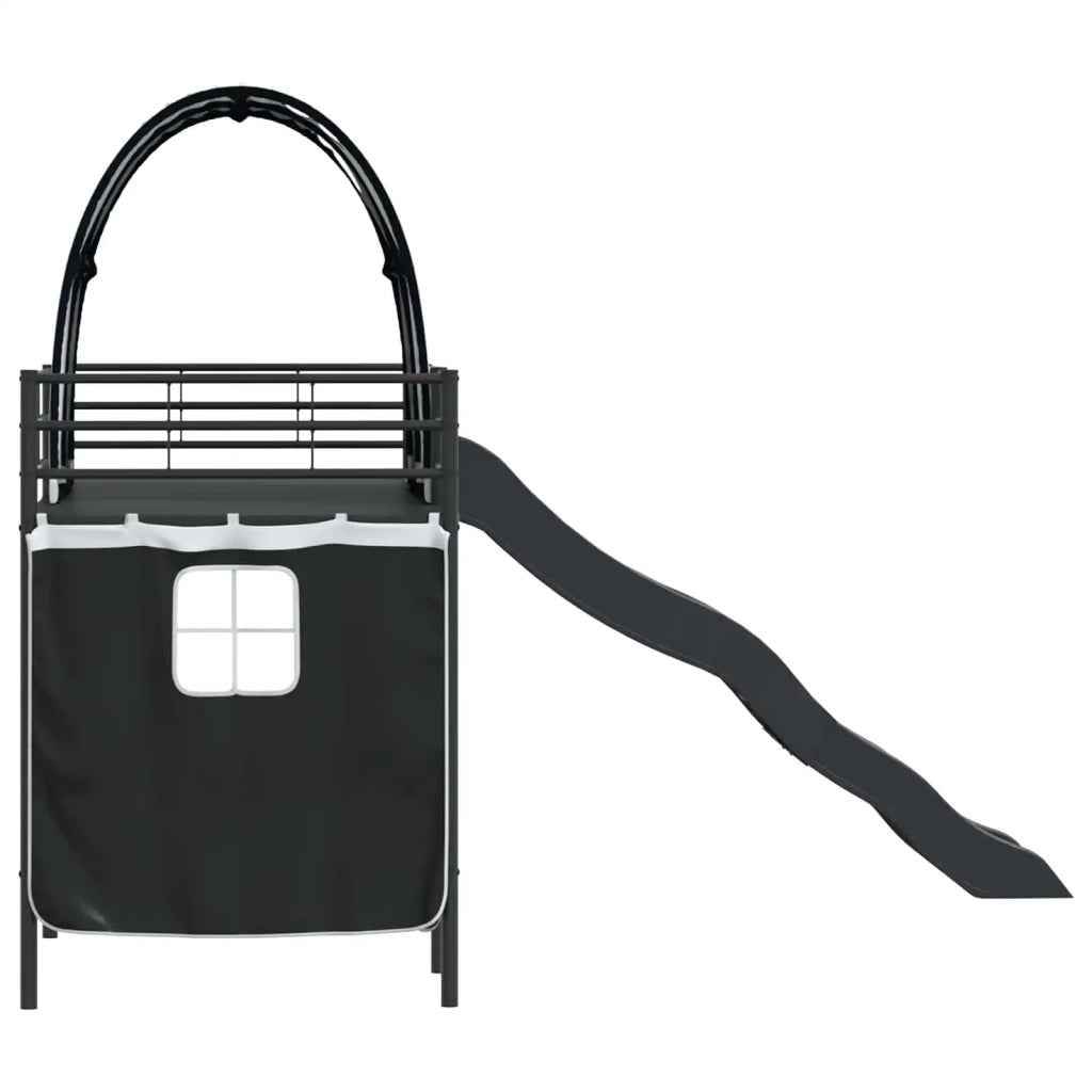 Struttura del letto loft per bambini-Giroletto per bambini Nero 75 x 190 cm Metallo 464909