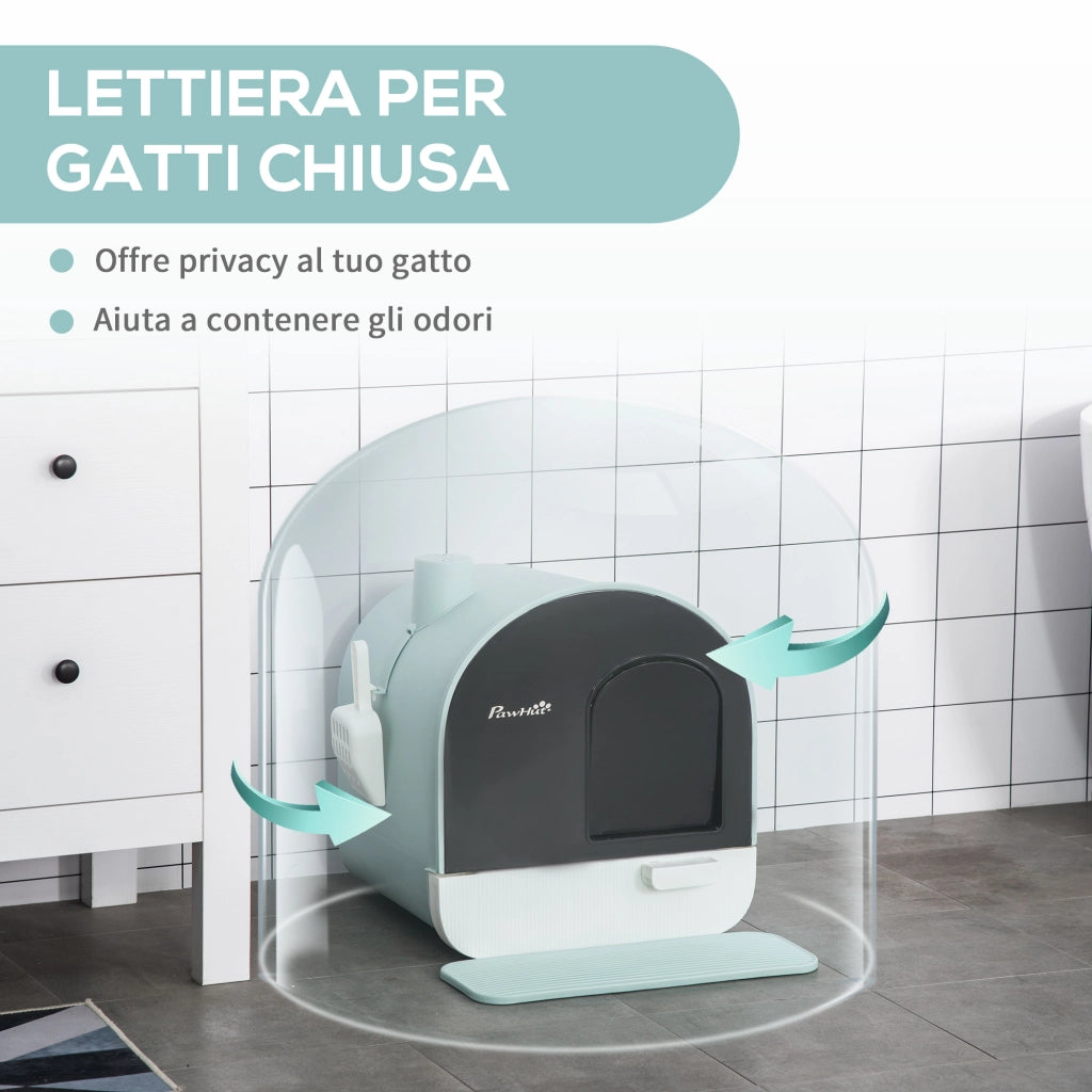 Lettiera Chiusa per Gatti ¨C Minimal ¨C Verde, PP, 43x44x47cm