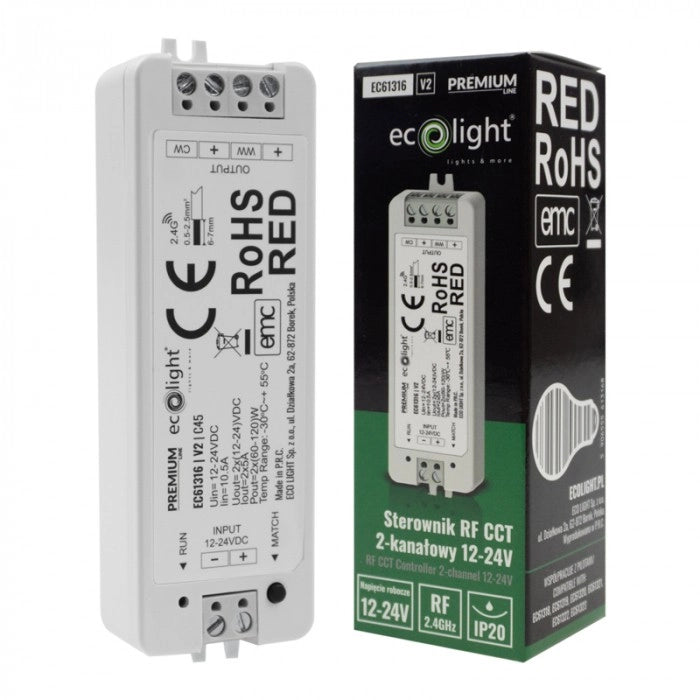 Controller RF CCT per strisce LED 12-24V Ecolight