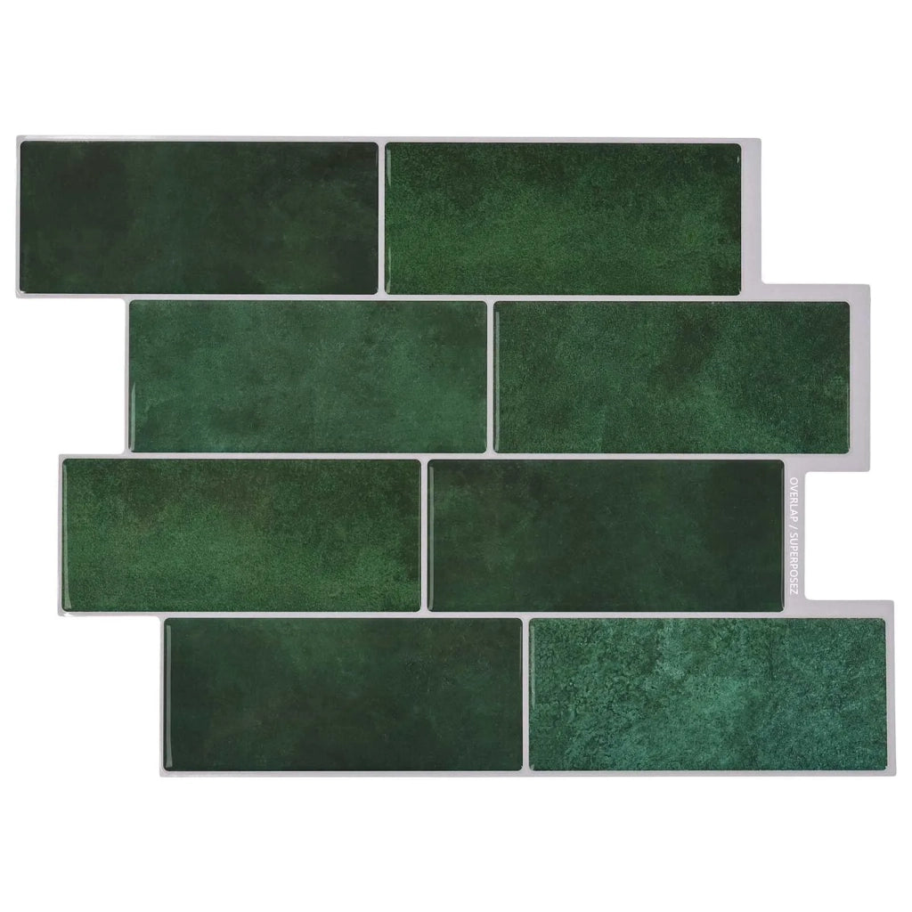 Piastrella subway 10 pcs Verde Scuro 29 x 21 cm 42046141