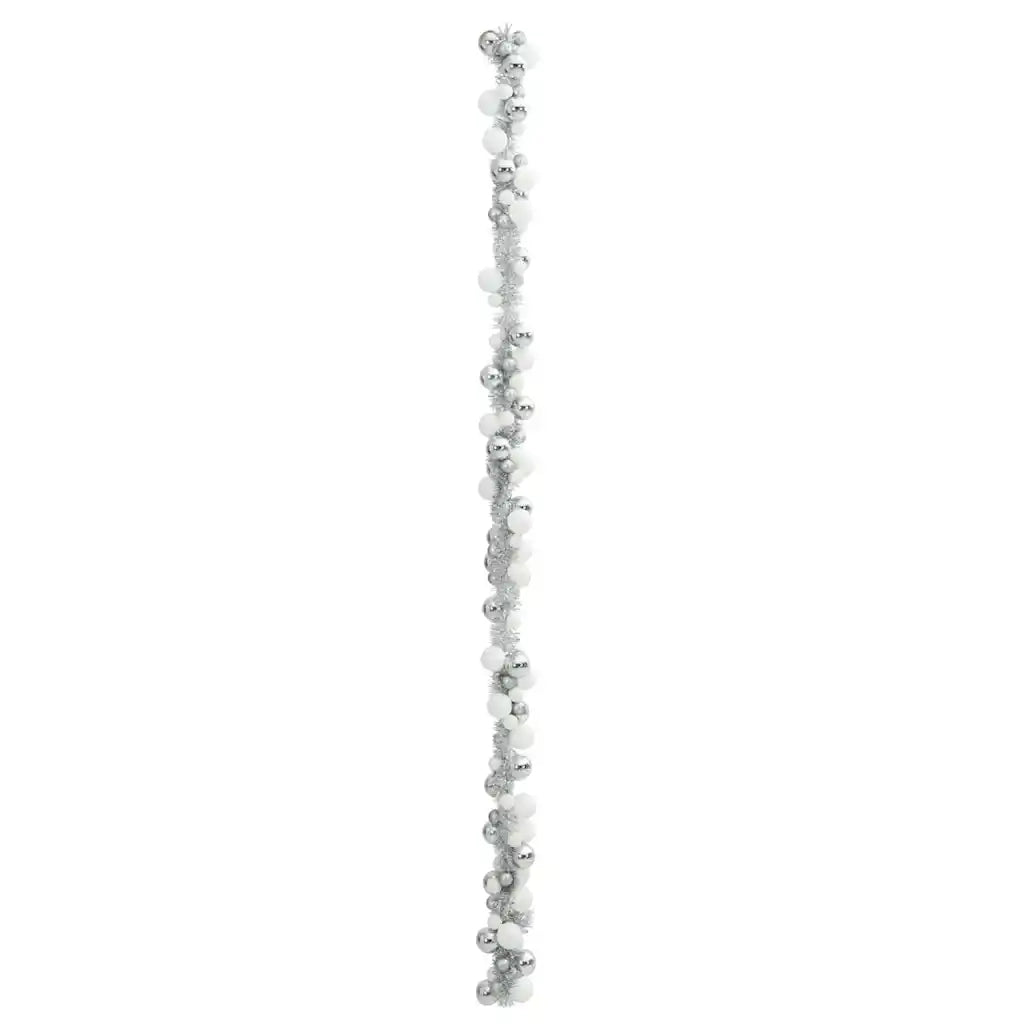 Ghirlanda di Palline di Natale Bianco e Argento 186 cm 42019696