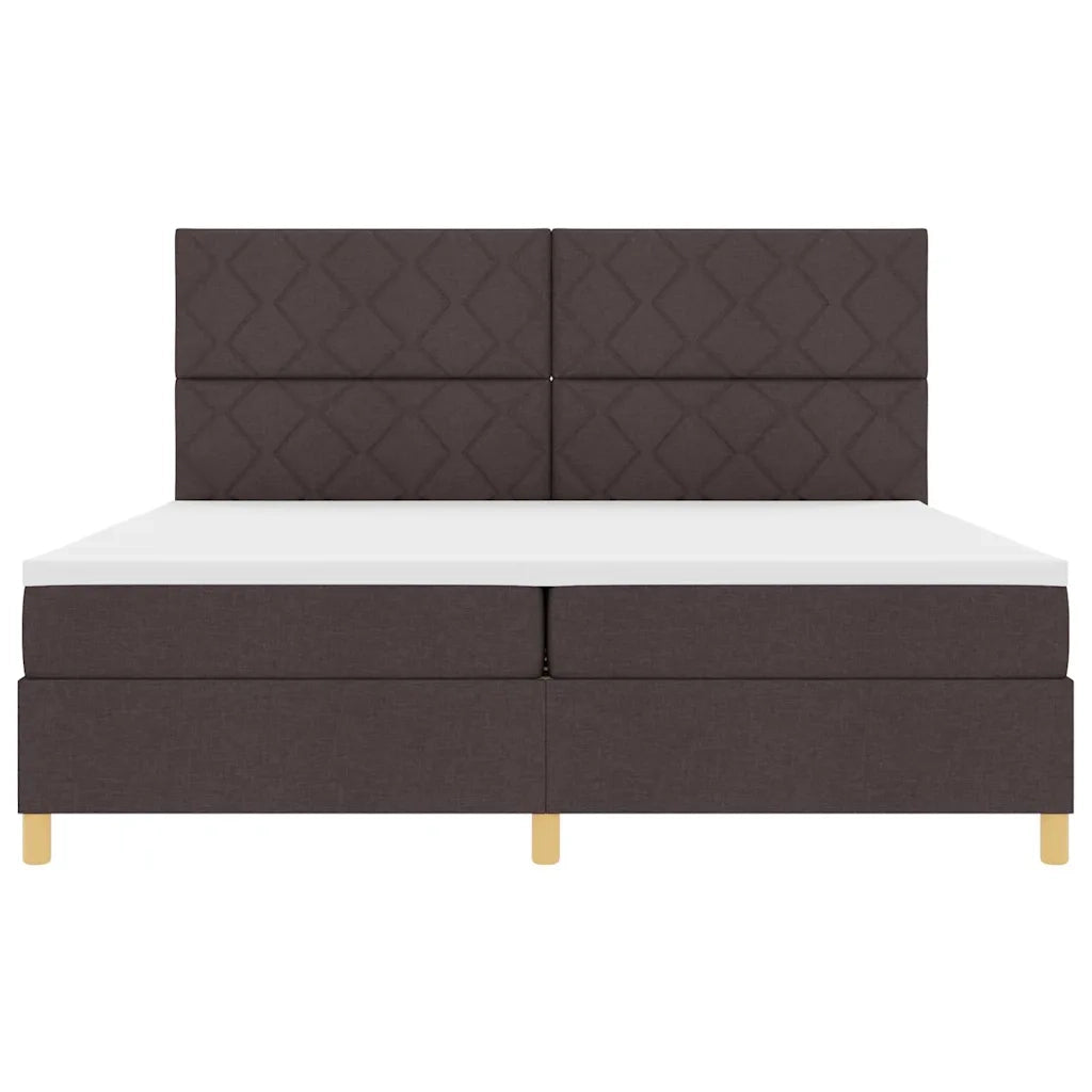 Letto a molle con materasso Marrone Scuro 200 x 200 cm Tessuto 3339724