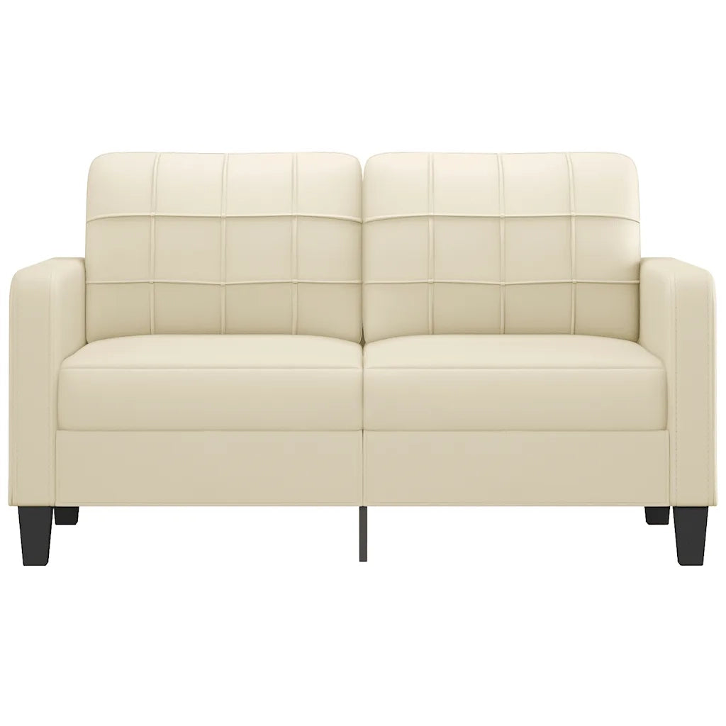 Divano a 2 Posti Crema 140 cm in Similpelle 359118