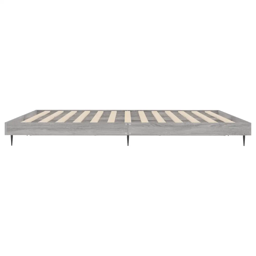 Letto matrimoniale | Letto per adulti | Giroletto Grigio Sonoma 200x200 cm in Legno Multistrato