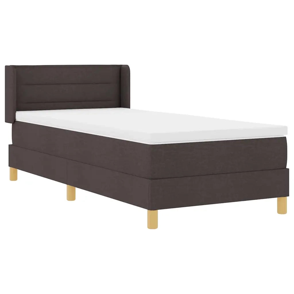 Letto a molle con materasso Marrone Scuro 200 x 80 cm Tessuto 3341198