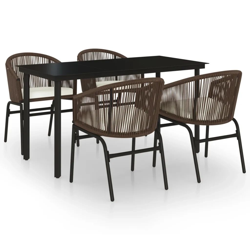 Set Mobili da Pranzo per Giardino 5 pz Marrone 3099229