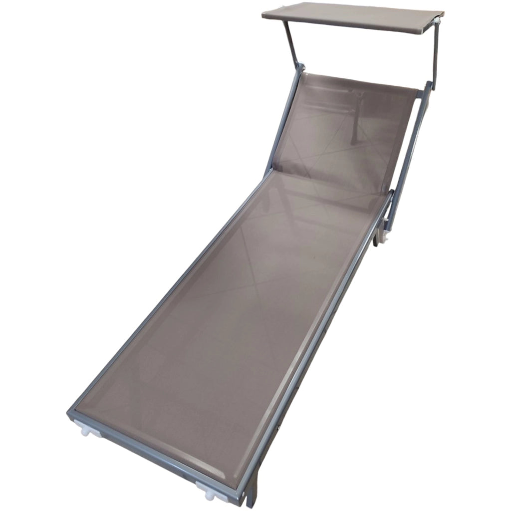 LETTINO MARE ALLUMINIO CON PARASOLE BASIC TORTORA