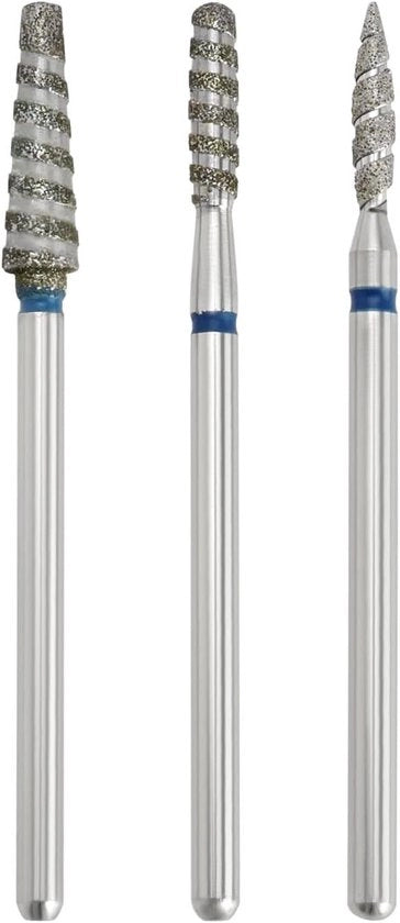 Set di punterelle multifunzionali 3 pezzi con lama a spirale in diamante - 3/32 pollici - Adatto per taglieri elettrici di unghie