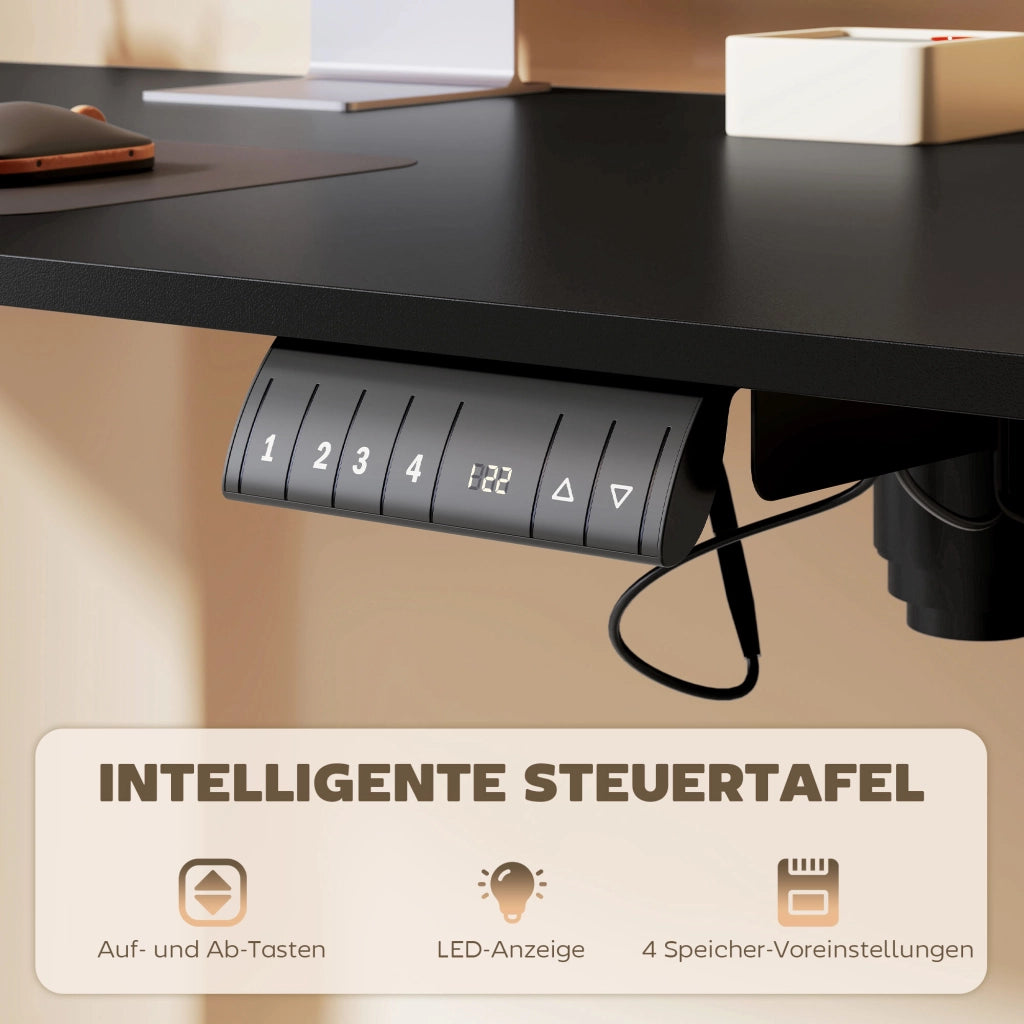 Scrivania Regolabile in Altezza ¨C Minimal ¨C Nero 140x70x116 cm