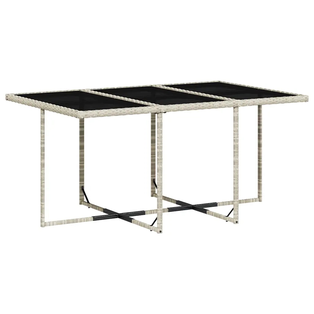 Set Pranzo Giardino 11pz con Cuscini Grigio Chiaro Polyrattan 3210611