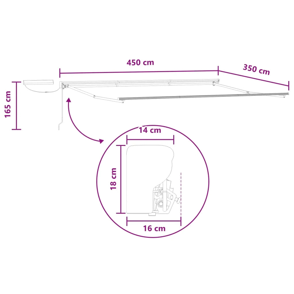 Tettuccio Elettrico Retrattile 4,5 × 3,5 m 3426318