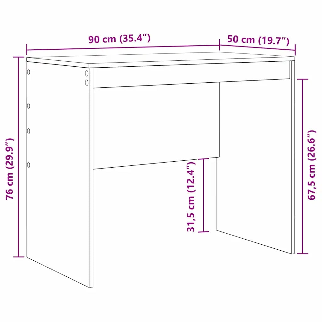 Scrivania Rovere fumé 90 x 50 x 76 cm 869438