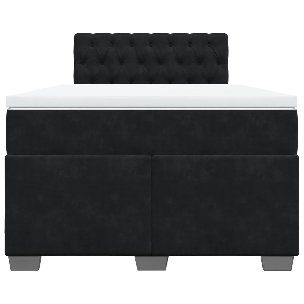 Giroletto a Molle con Materasso Nero 120x190 cm in Velluto 3286266