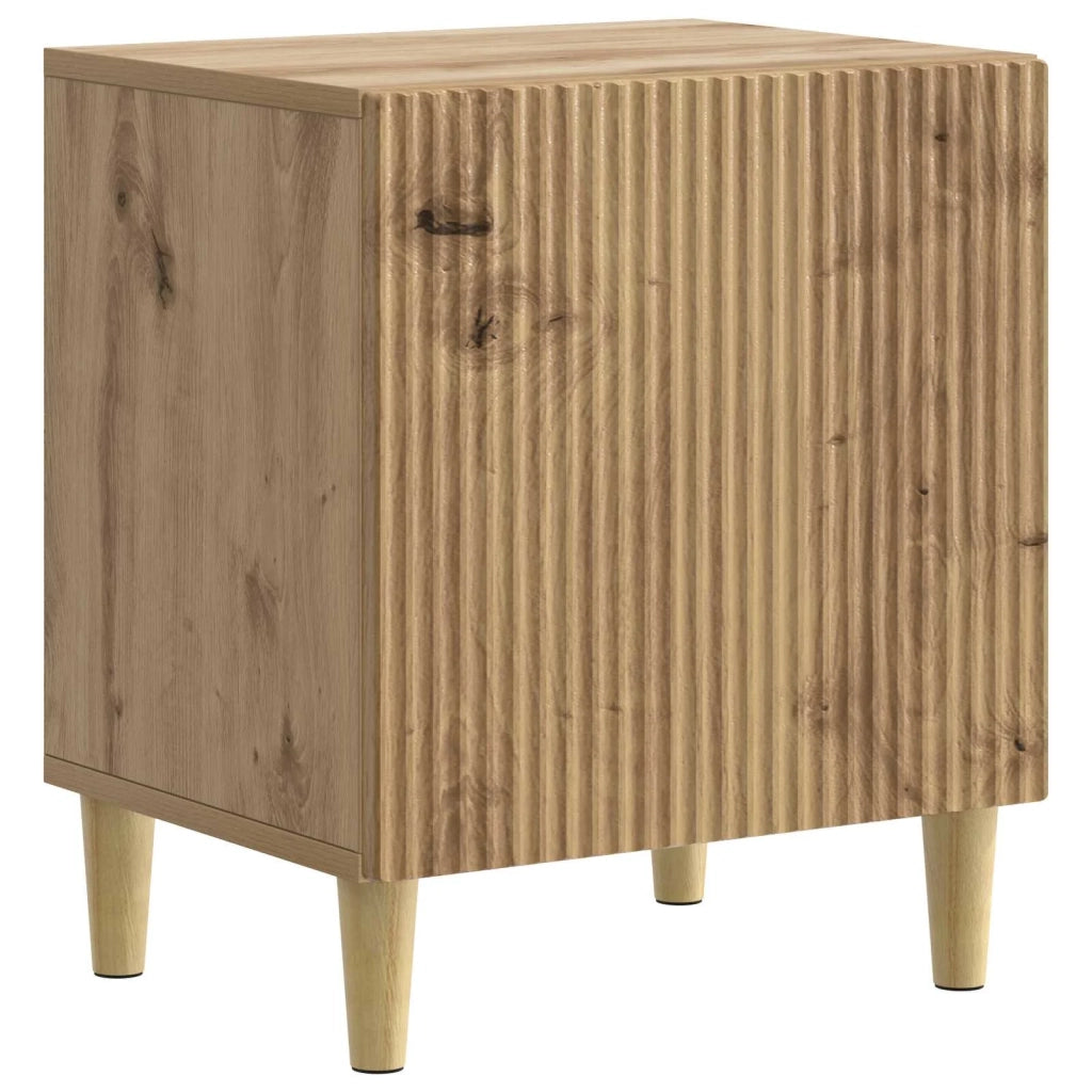 Set di 2 Comodini | Armadio da Notte | Mobiletto da notte Rovere Artigianale 43 x 34,5 x 50 cm