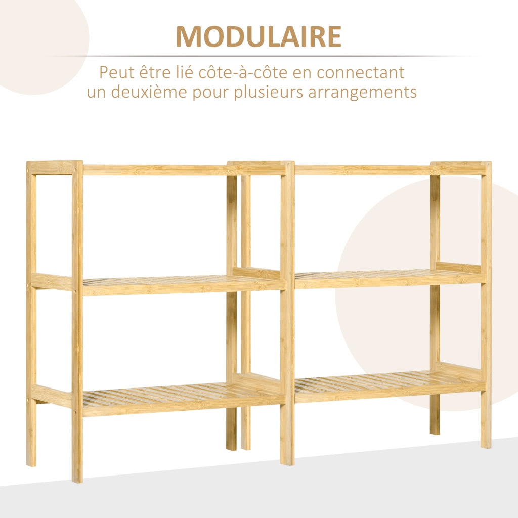 Libreria 3 livelli in bamb¨´ ¨C Minimal ¨C 62x33x80 cm naturale