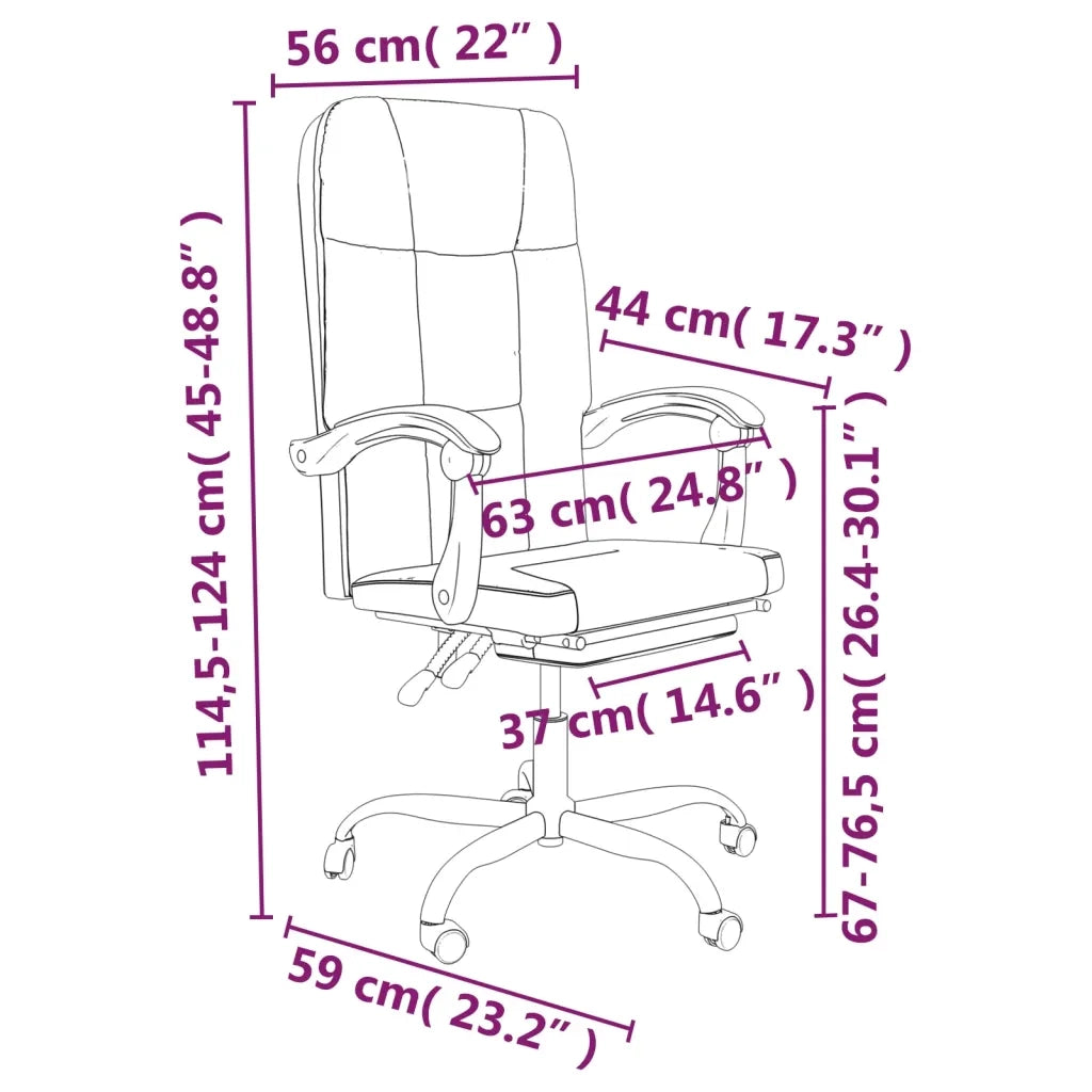 Poltrona da Ufficio Reclinabile Rosa in Similpelle 349643