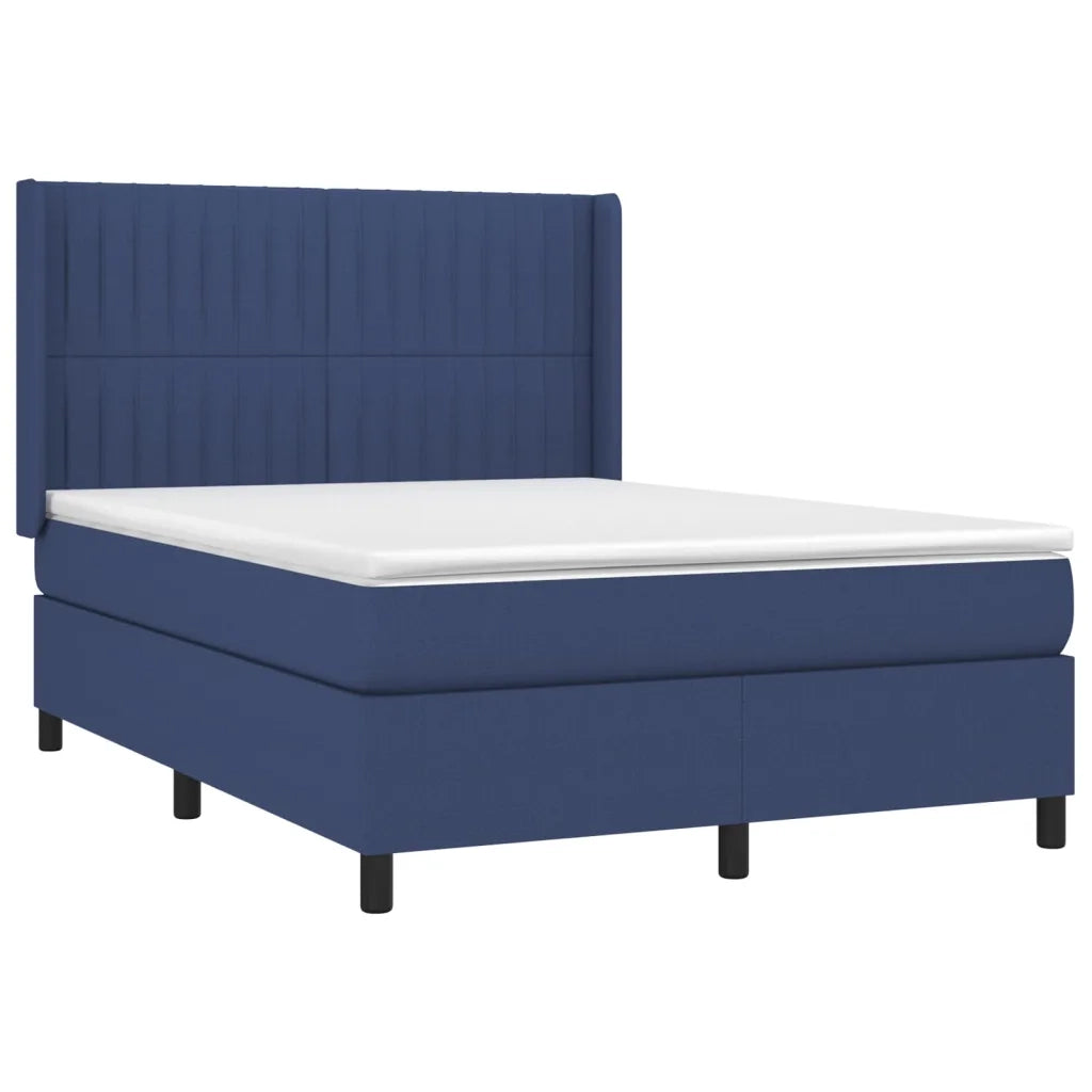 Letto a Molle con Materasso e LED Blu 140x200 cm in Tessuto 3138483