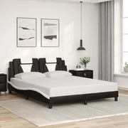 Giroletto Viana senza Materasso Nero e Bianco 160x200 cm in Similpelle