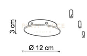 BASE-3R N BASE A RAGGIO nero opaco d.12cm 3 luci
