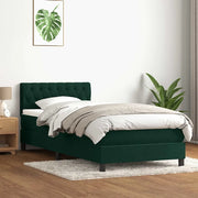 Giroletto a Molle con Materasso Verde Scuro 80x220 cm Velluto 3316524