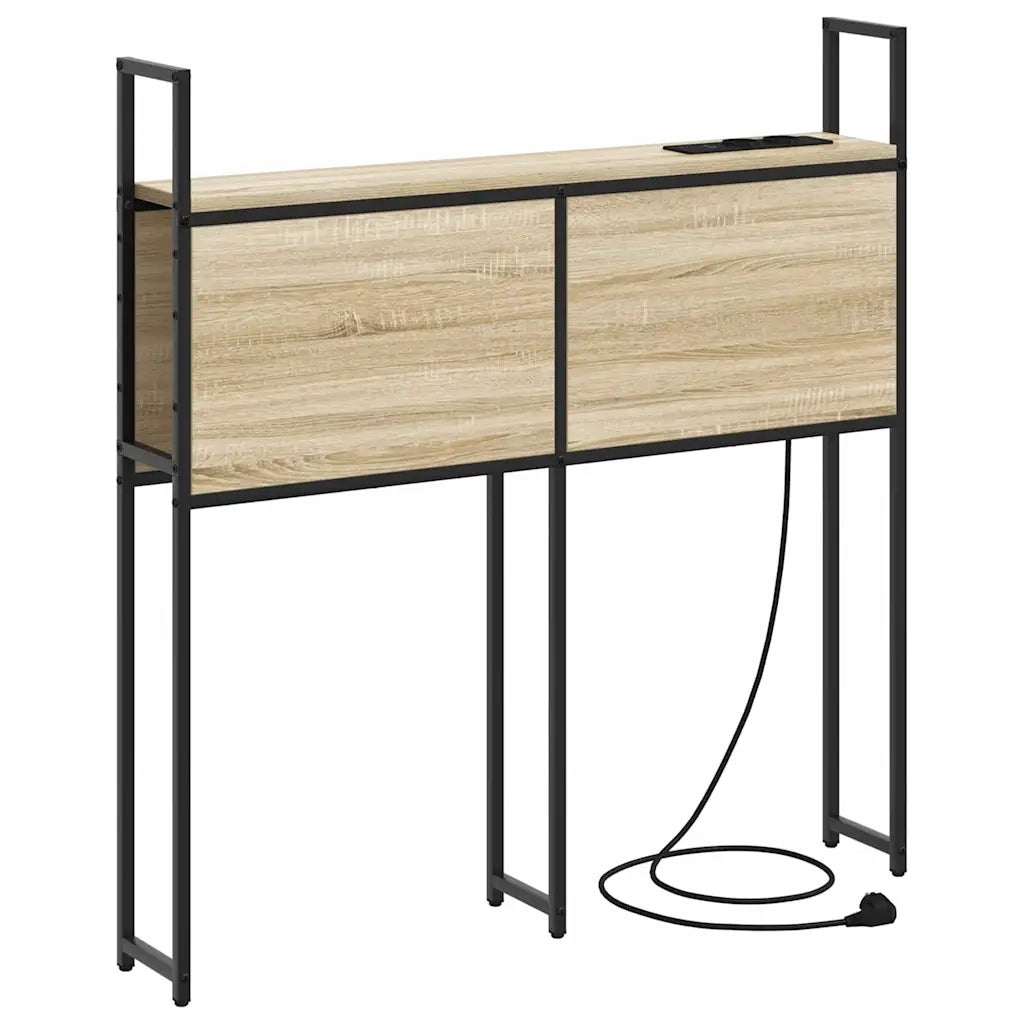 Testiera con Stazione di Carica e Storage rovere sonoma 859776