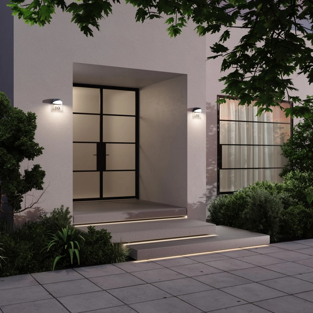 Maytoni Applique moderna Gloss 1 luce LED integrato IP65 grafite alluminio diffusore acrilico bianco opaco
