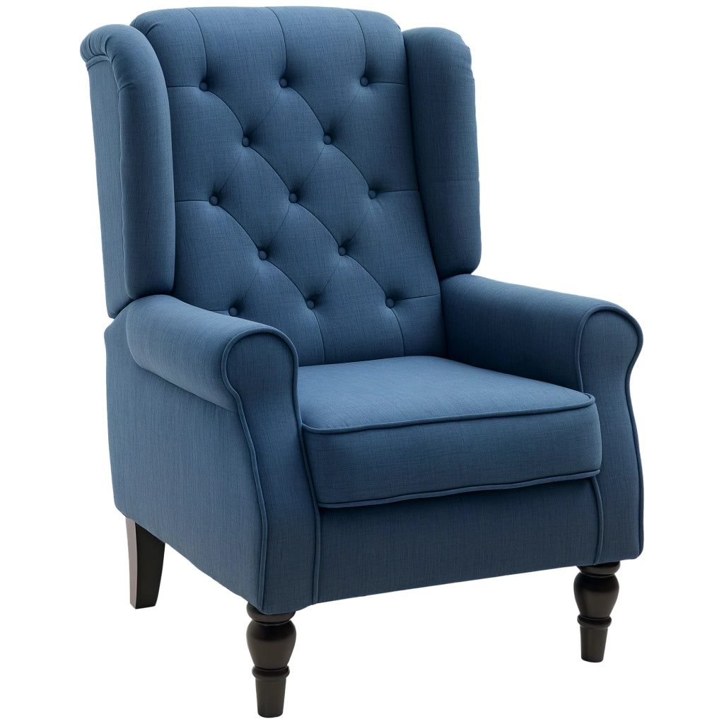 Poltrona ¨C Minimal ¨C Blu, Tessuto, 74x86x102 cm