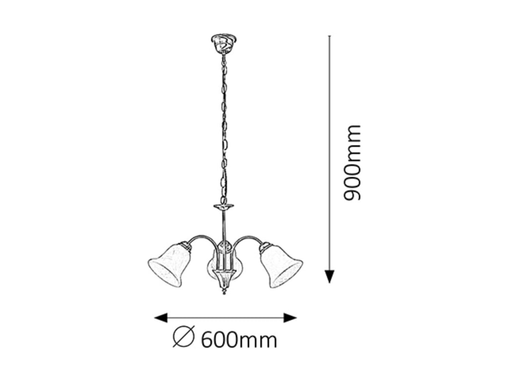 Lampadario classico Francesca Rabalux 3xE14 bronzo