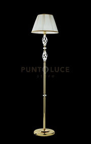 PIANTANA 1306 1 LUCE TRASPARENTE E ORO ATTACCO E27 H.151+26CM