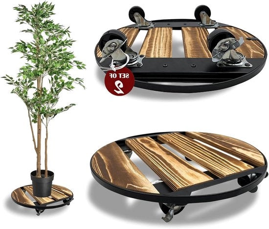 Supporto per piante - 14+14" Caddy per piante con ruote a rotolamento