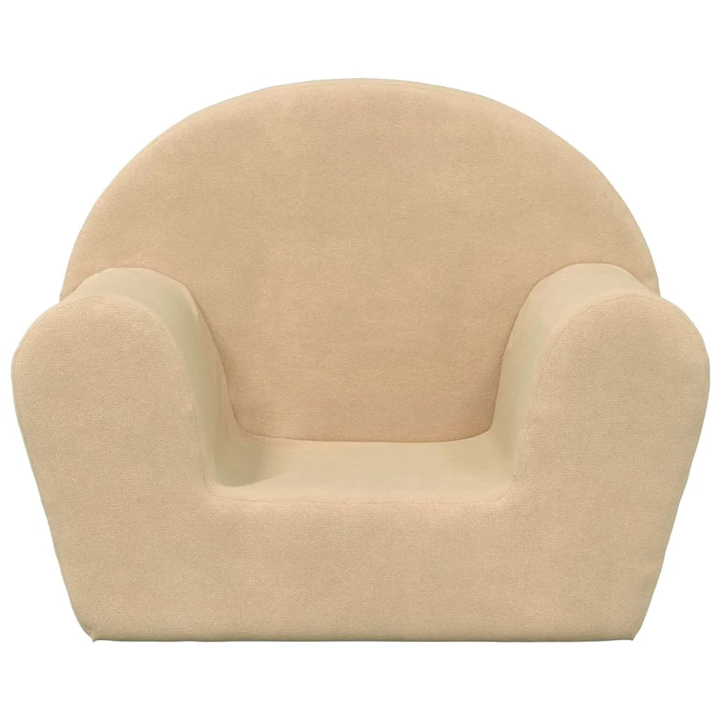 vidaXL Divano per Bambini Crema in Morbido Peluche