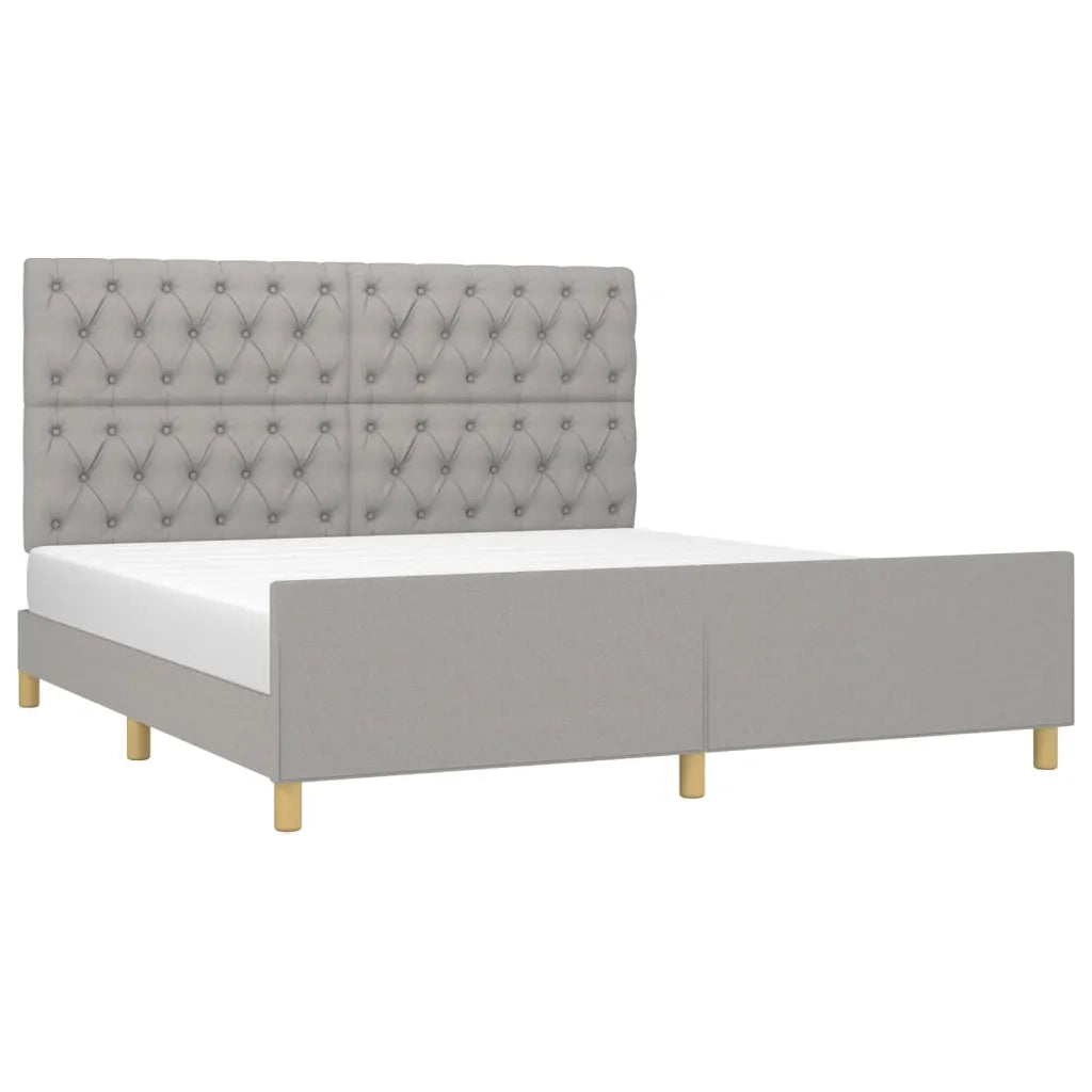 Letto matrimoniale | Letto per adulti | Giroletto senza Materasso Grigio Chiaro 160x200 cm Tessuto