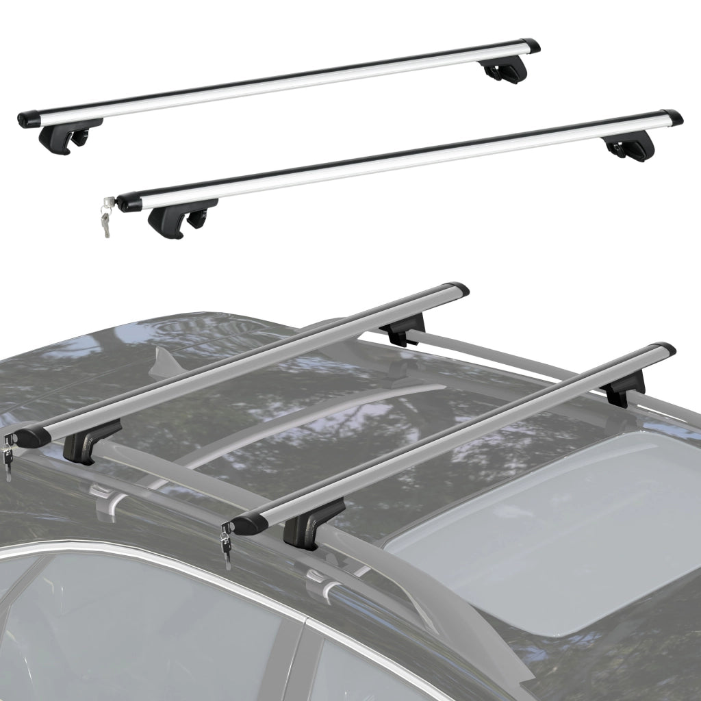 Barre Portapacchi Tetto Universali ¨C Xylo ¨C Alluminio 123,5 cm Argento Carico 75 kg con Serratura