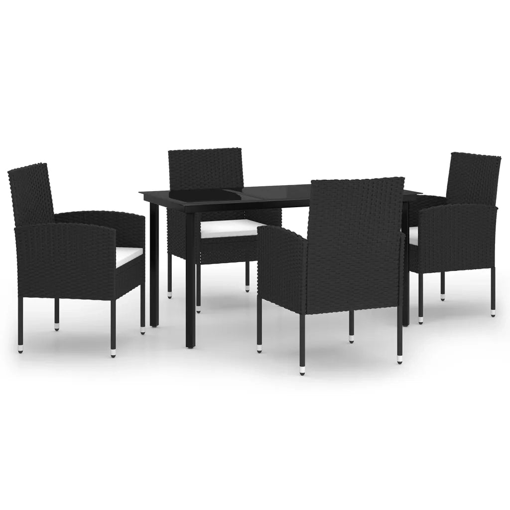 Set da Pranzo da Giardino 5 pz Nero 3099603