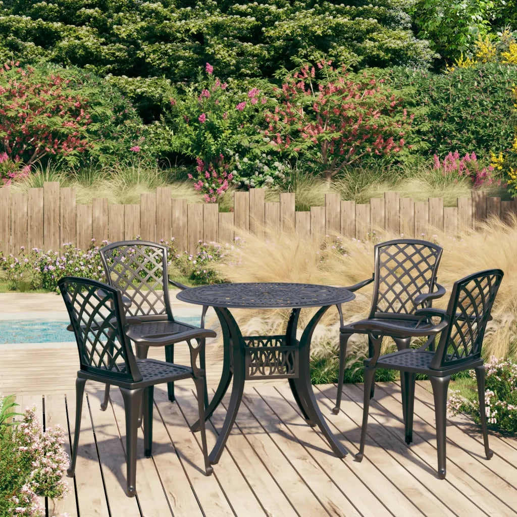 Set da Bistrot 5 pz in Alluminio Pressofuso Nero 3070611