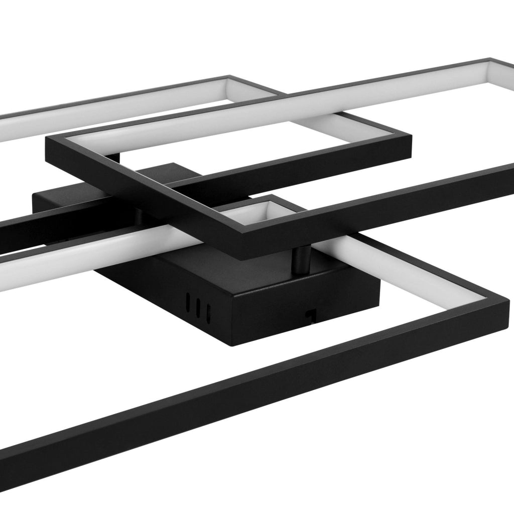 ZMH Lampada da soffitto plafoniera LED moderna telecomando metallo nero per camera letto