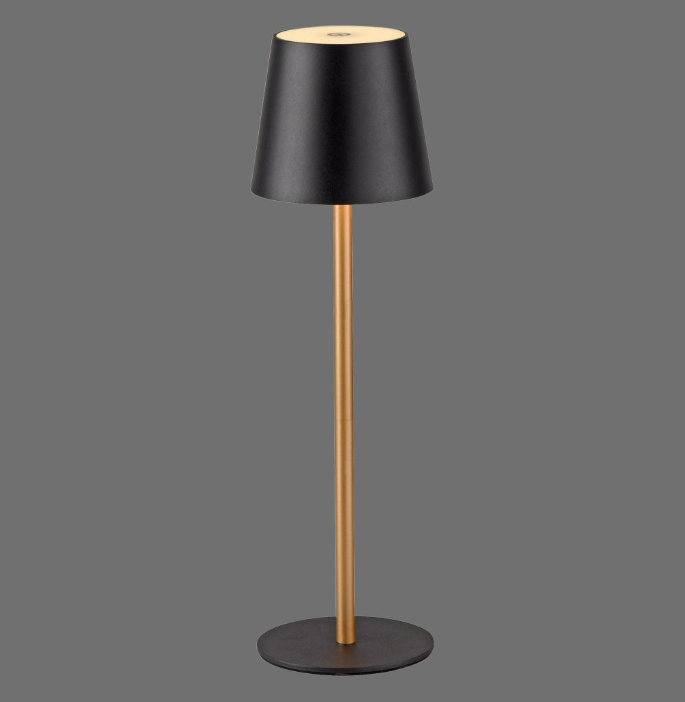 Lampada da tavolo wireless touch nero/ottone LED IP54 EURIA