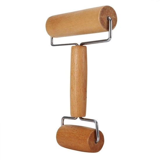 Deegroller in Legno per Pizza e Biscotti - Modello 1 - Ideale per Torte e Biscotti - Realizzato in Legno