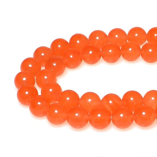 Raccoglitori 10mm 35 pezzi Oranje Jade Semiopale Raccoglitori con Foro Raccoglitori separati per il Maken di Gioielli Bracciali Collane