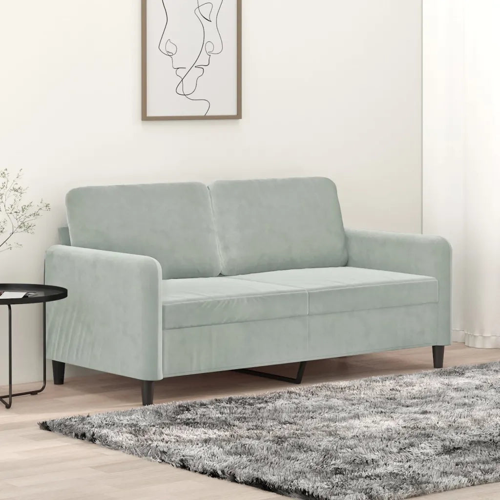 Divano a 2 Posti-Sofa 2 Posti Grigio Chiaro 140 cm in Velluto 695661