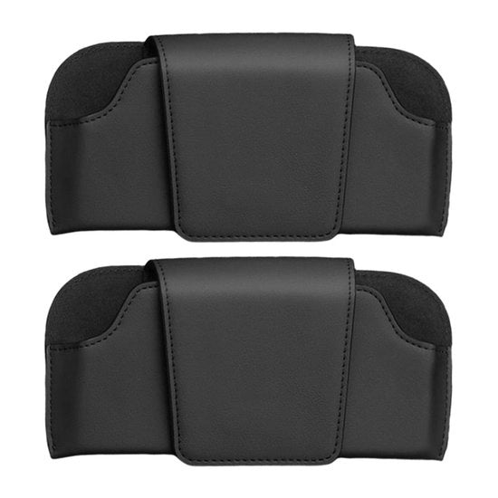 Cassetto portatile per occhiali in PU - 2 compartimenti - Nero - 17 x 8 cm