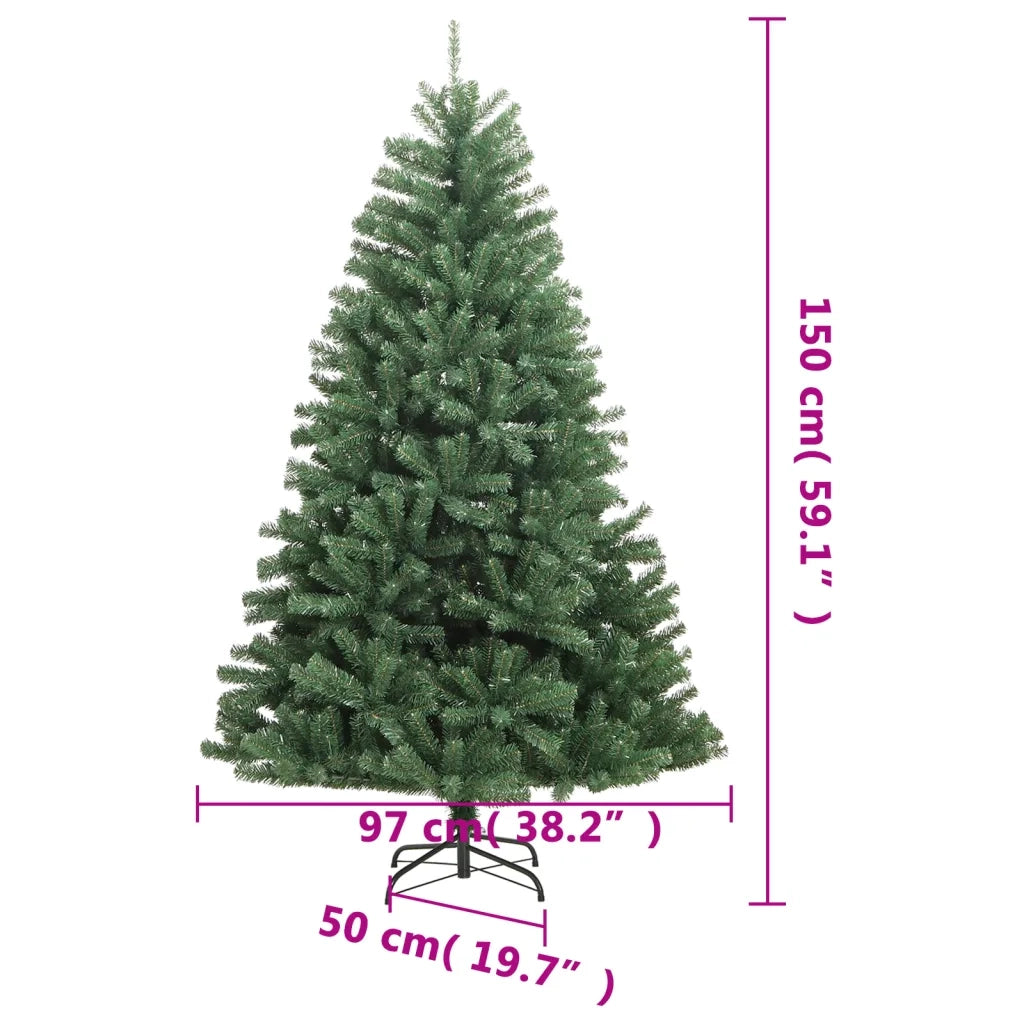 Albero di Natale Artificiale Incernierato con Base Verde 150 cm 356766