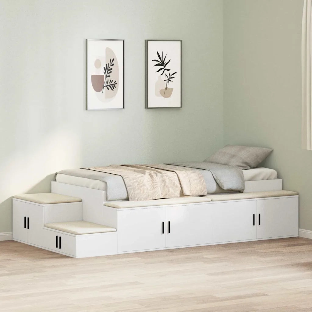 Struttura letto con contenitore Bianco 80 cm Legno multistrato 3335573