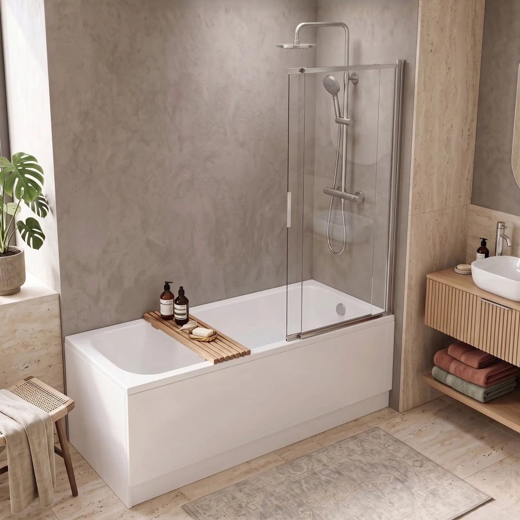 Paravento Vasca Scorrevole Rea Dario Chrome 120