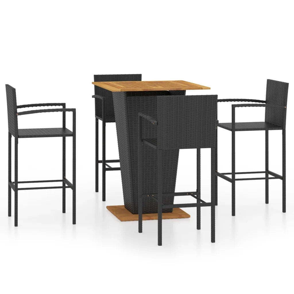 Set Bar da Giardino 5 pz Nero 3064870